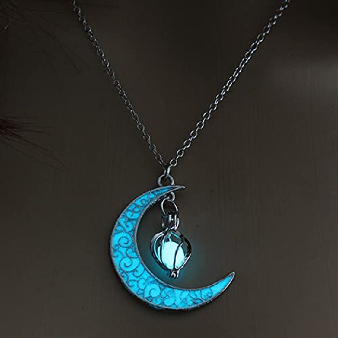 Fashion Handcess Halloween Collares luminosos de luna, collares con colgante brillante, collares luminosos
