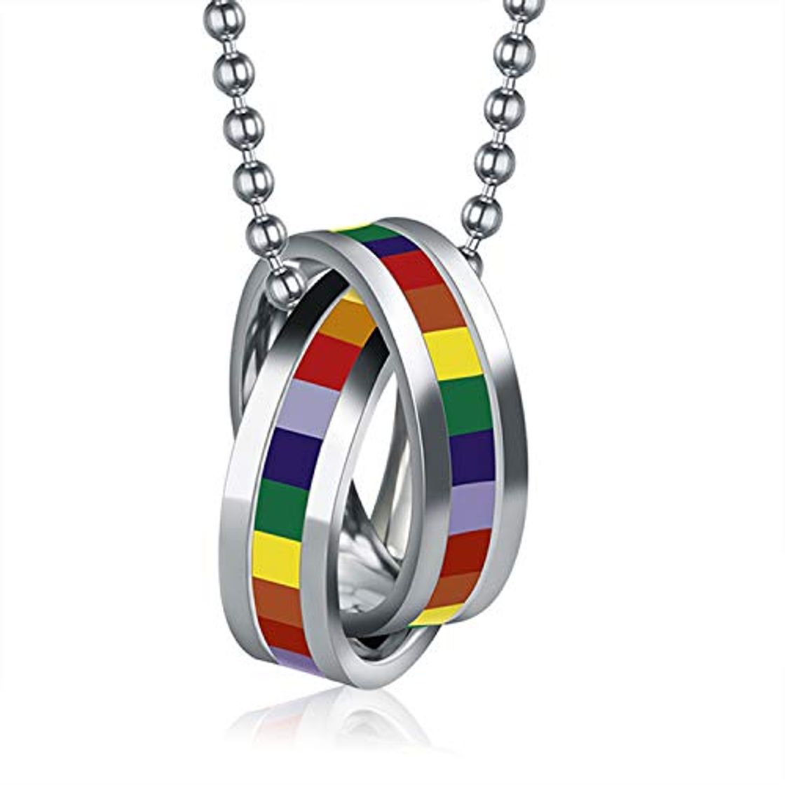 Products Collar Anillos Arcoiris Acero Inoxidable Orgullo Gay Regalo Hombre Mujer Joyería de