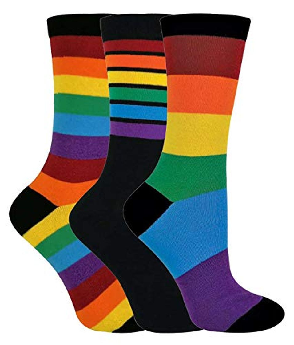 Moda Sock Snob - 3 Pares Hombre y Mujer Colores Algodon Vestir Calcetines