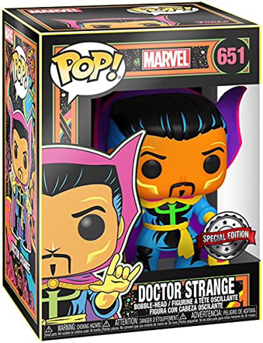 Juego Funko- Pop Marvel Black Light Dr. Strange Juguete coleccionable, Multicolor