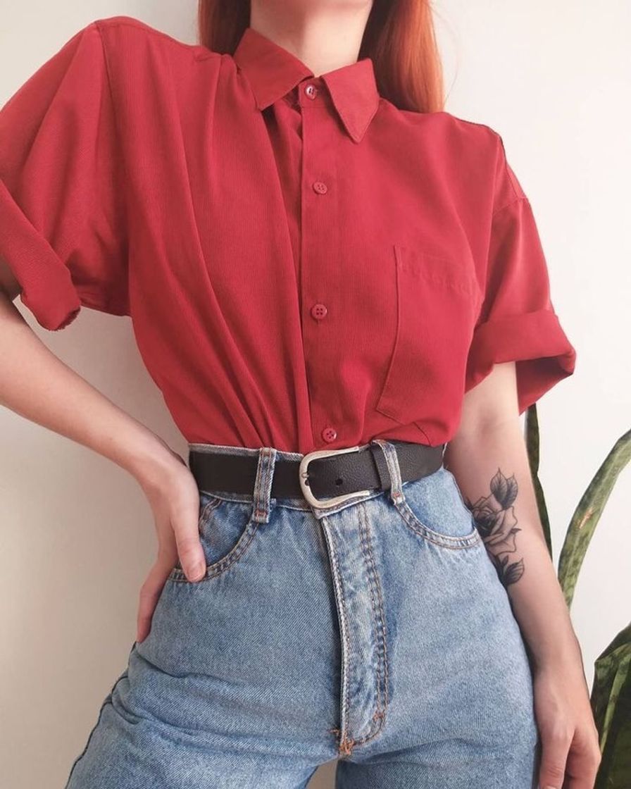 Moda Camisa red calça e cinto