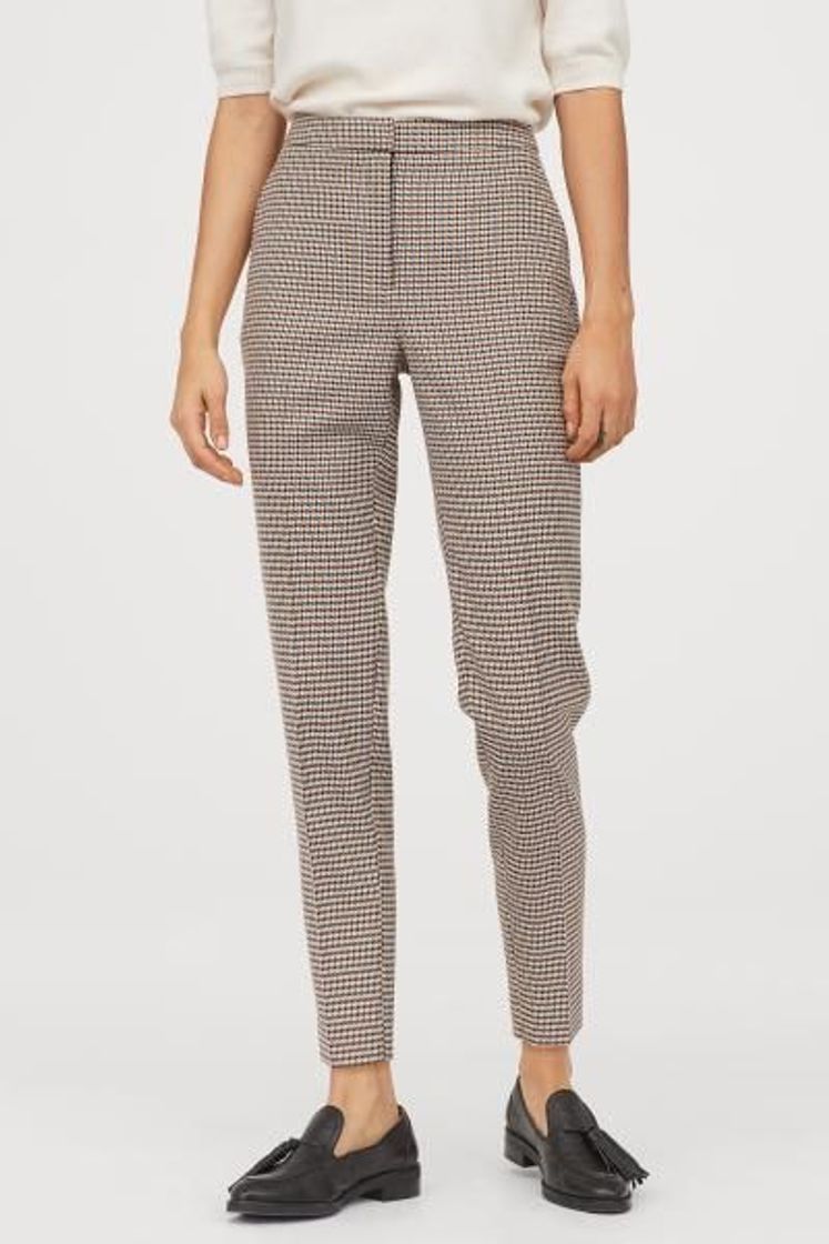 Social Slacks - Cream/plaid - Ladies | H&M US