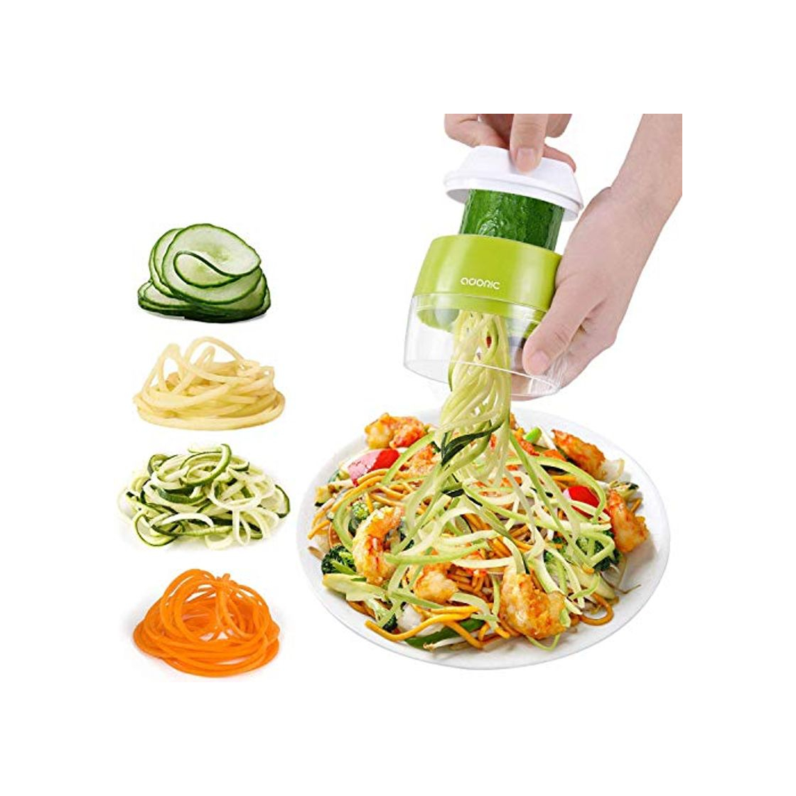 Social ADORIC Cortador de Verdura 3 en 1 Rallador de Verduras Calabacin Pasta