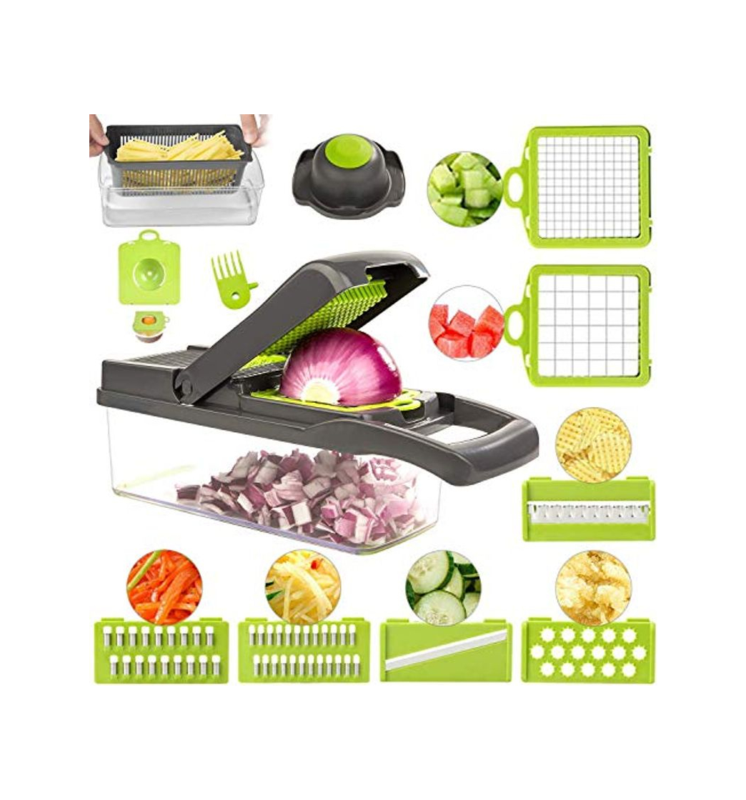 Social FUKTSYSM Cortador de Verdura Mandolina - 12 en 1 Rebanador de Verdura