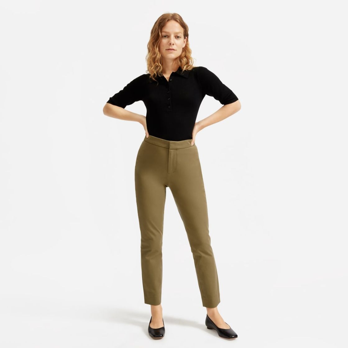 Fashion The Fixed-Waist Stretch Cotton Pant – Everlane