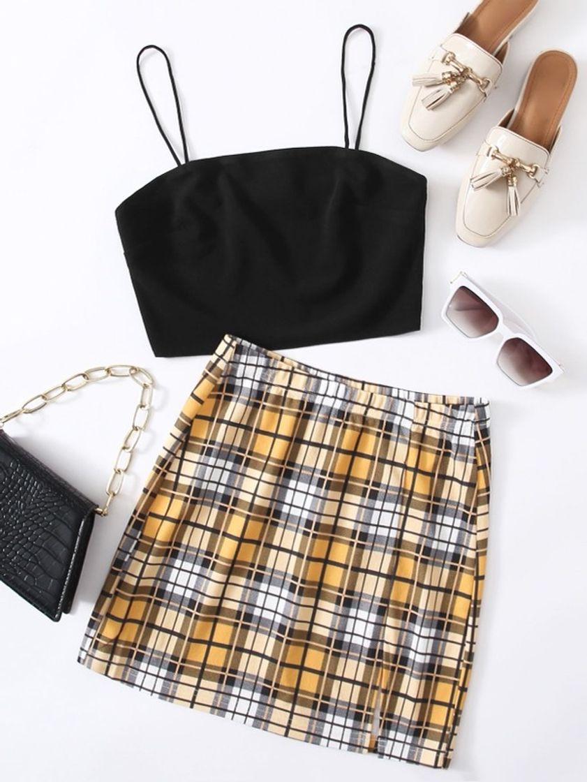 Moda Conjunto saia e cropped