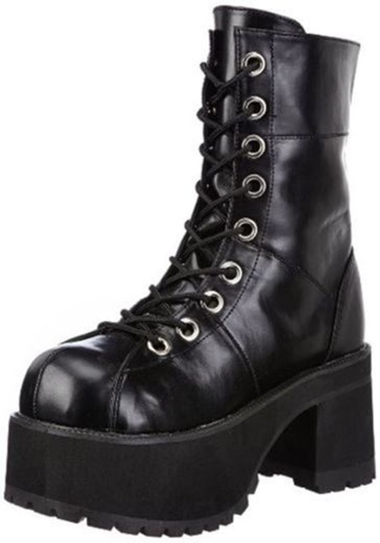 Social Demonia RANGER-301, Botas Plataforma para Mujer, Negro