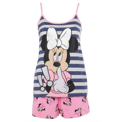 Pijama top alças Minnie Mouse | Conjunto de pijama para mulher ...