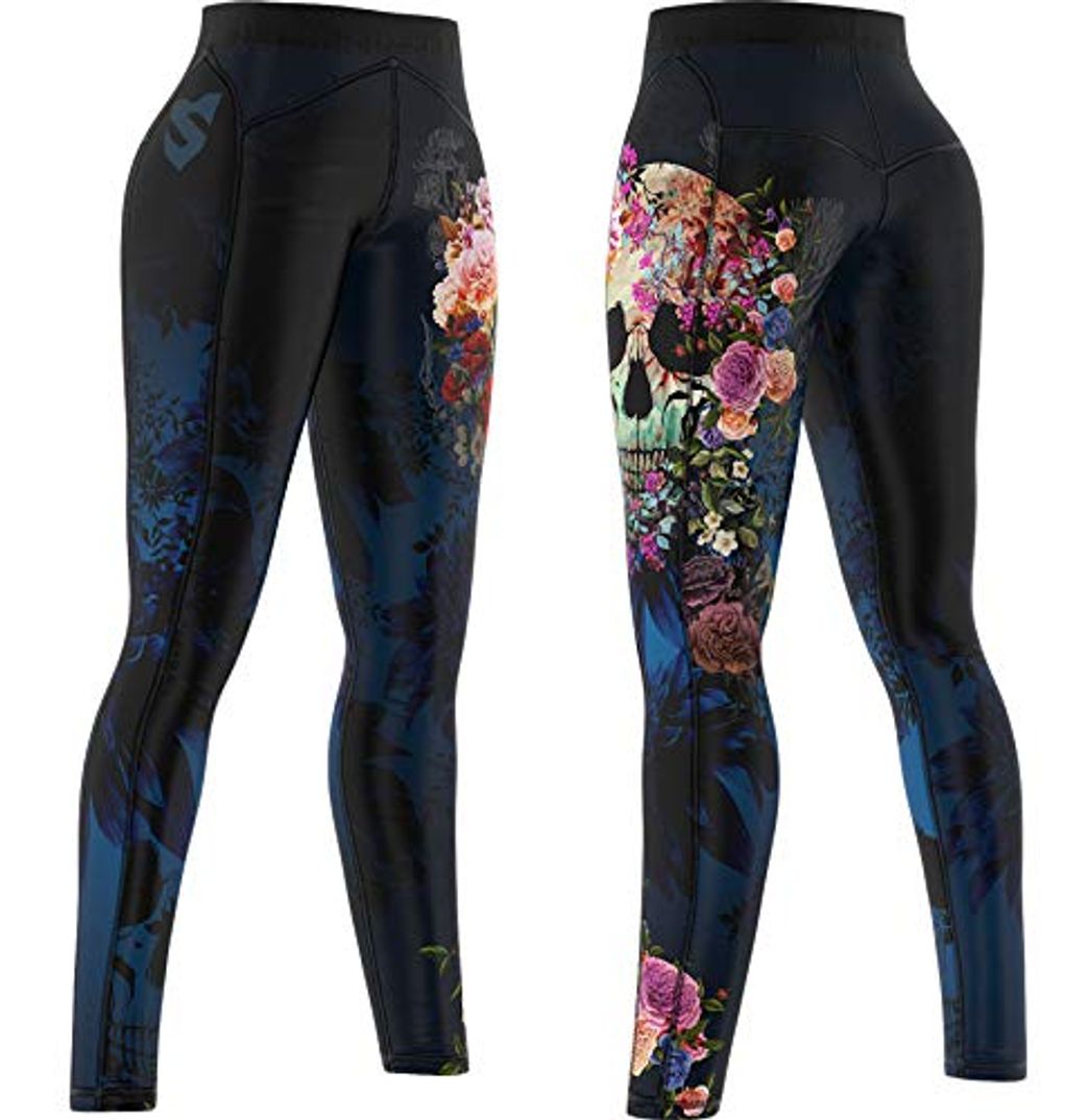 Fashion SMMASH Muerte Deportivos Leggins Largos Mujer, Mallas Deporte Mujer, Yoga, Fitness, Crossfit,