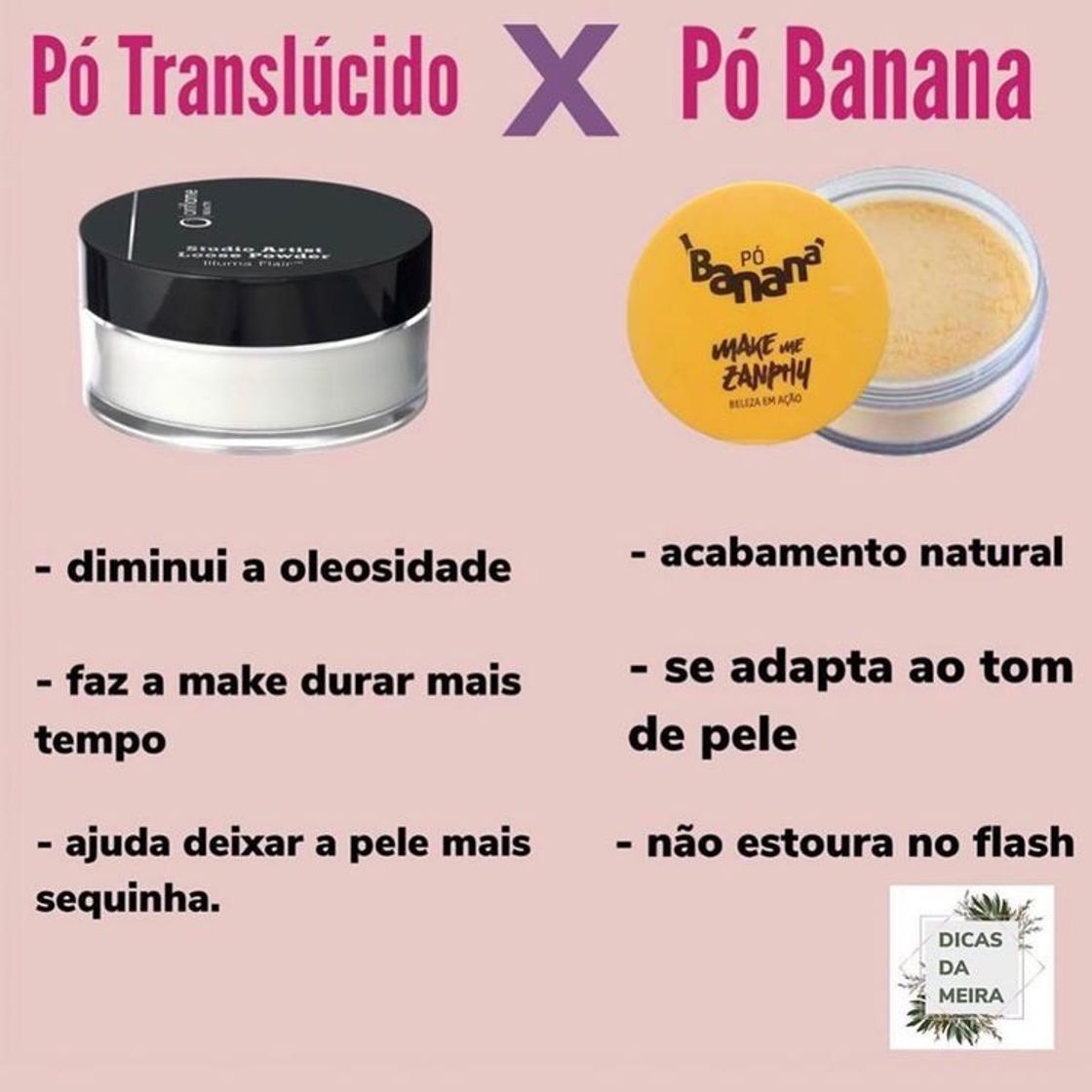 Pó translúcido e pó banana ✨