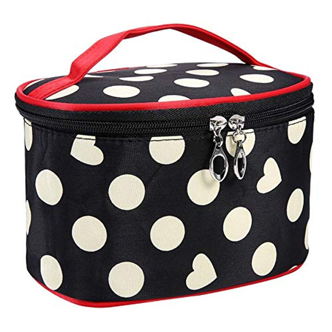 Social Maquiagem Profissional Dot Vintage Cosmetic Organizer Bag Makeup Brushes Set Foundation Travel Bag Organizer Bags #YL5 White