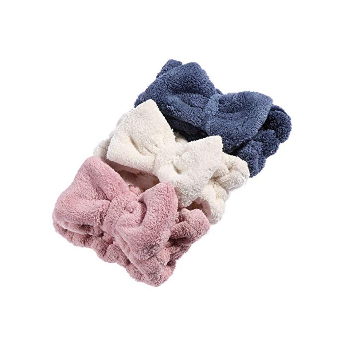 Social Frcolor 3 UNIDS Coral Hair Bow HeadBands Suave Grueso Wrap Elastic Maquillaje Headwear Para Mujeres Niñas