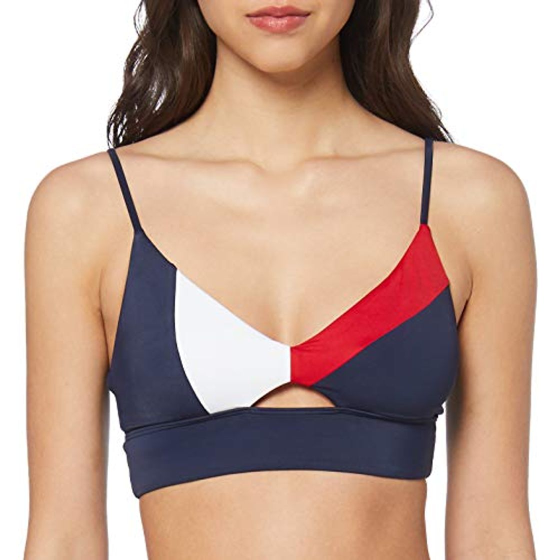 Fashion Tommy Hilfiger Bralette Parte de Arriba de Bikini, Azul