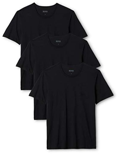 BOSS T-Shirt RN 3p Co Camiseta para Hombre, Negro