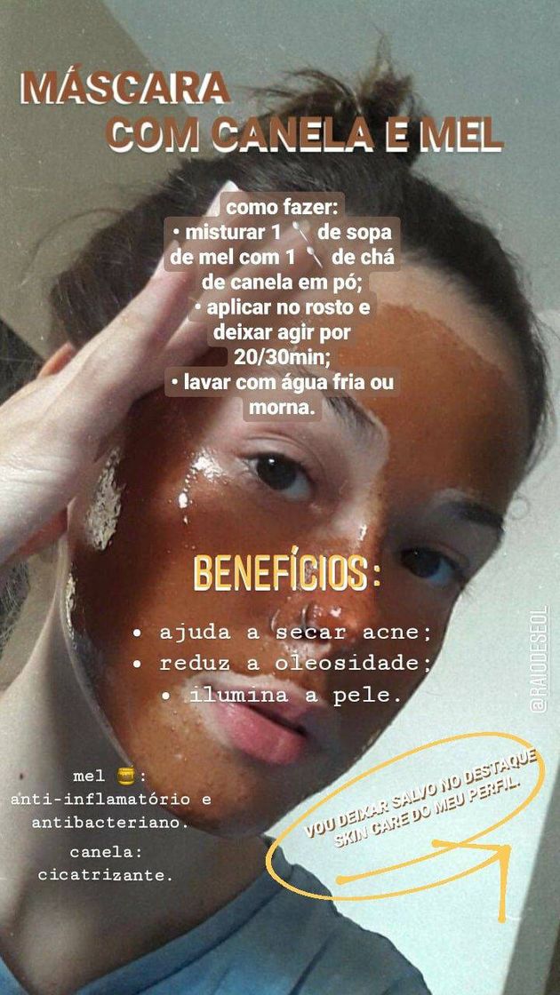 Moda Máscara facial com canela e 🍯