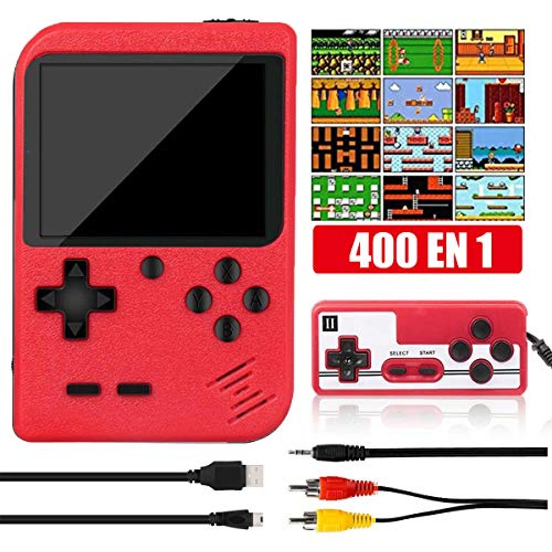 Product Yicente Consola Retro de Juegos Portátil Clásica 400 Juegos Electrónicos Pantalla LCD Mini Reproductor de Juegos Retro FC Game Player para 2 Jugadores Soporte TV con Batería Regalo para Niños Adultos