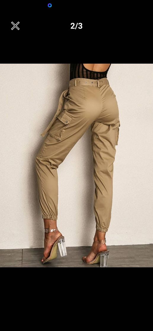 Moda Pantalones con cinturon bajo