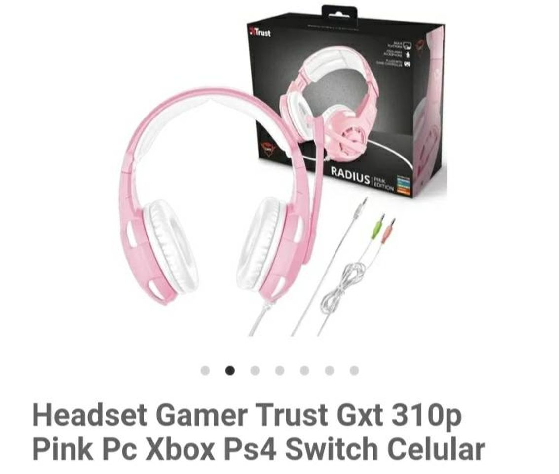 Fashion Headset Gamer  rosa