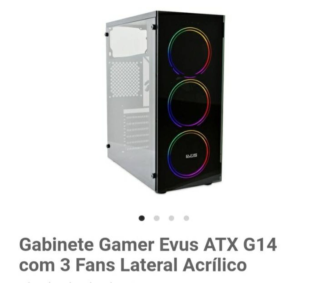 Moda Gabinete Gamer Evus ATX G14 com 3 Fans Lateral Acrílico