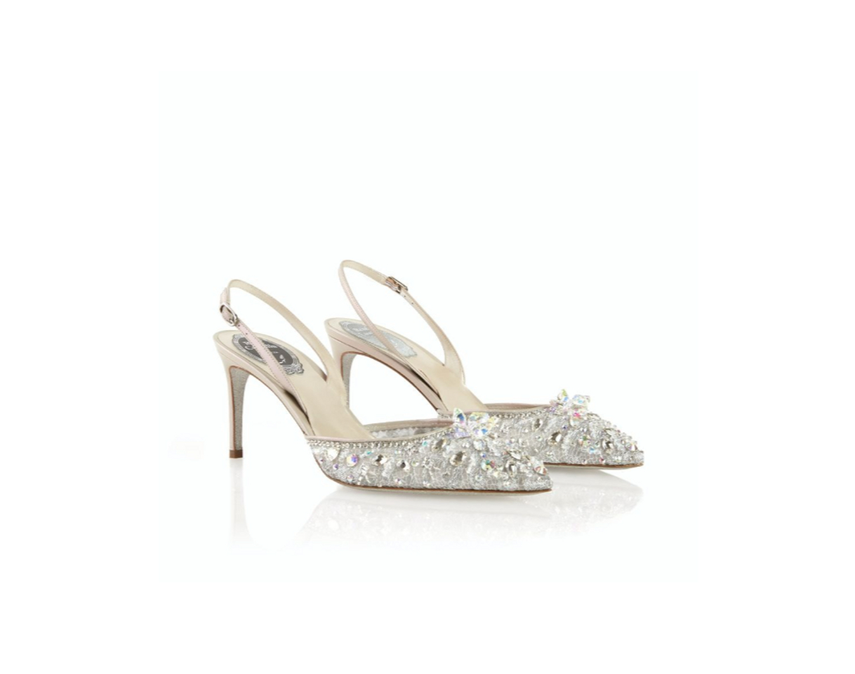 Fashion Silver slingbacks CINDERELLA