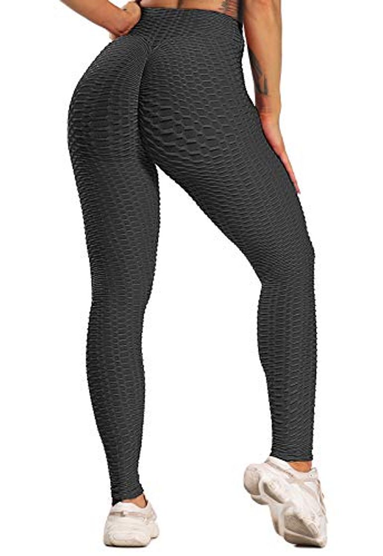 Moda FITTOO Leggings Push Up Mujer Mallas Pantalones Deportivos Alta Cintura Elásticos Yoga Fitness Negro XL