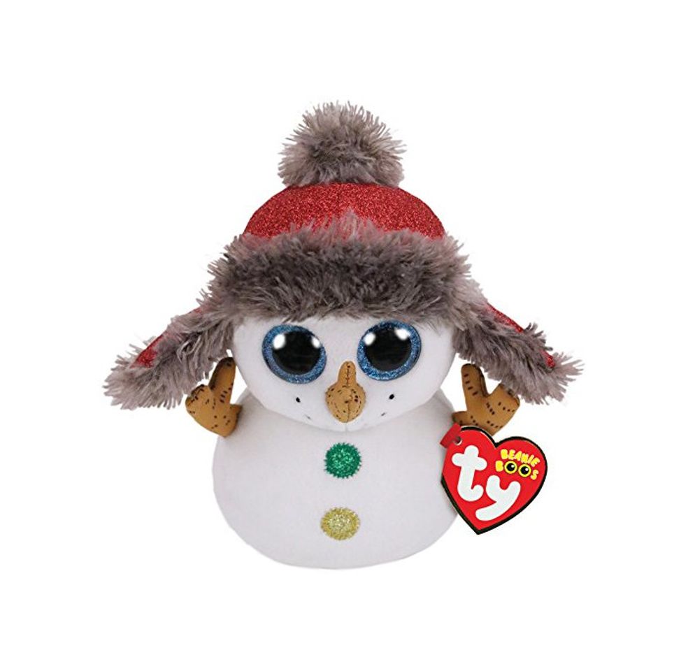 Producto Ty Beanie Boos Buttons-Muñeco de Viene 23cm-Navidad, Color Blanco