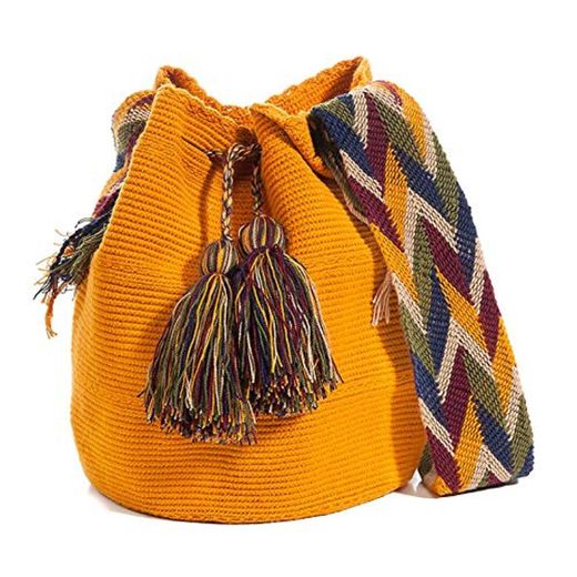 Sudamericano diseño pre colombino Wayuu mano tejido ganchillo bolso de hombro Mochilla