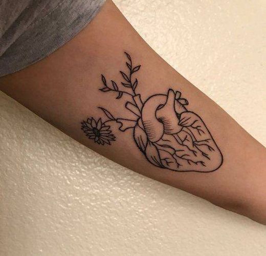 human heart with flowers 