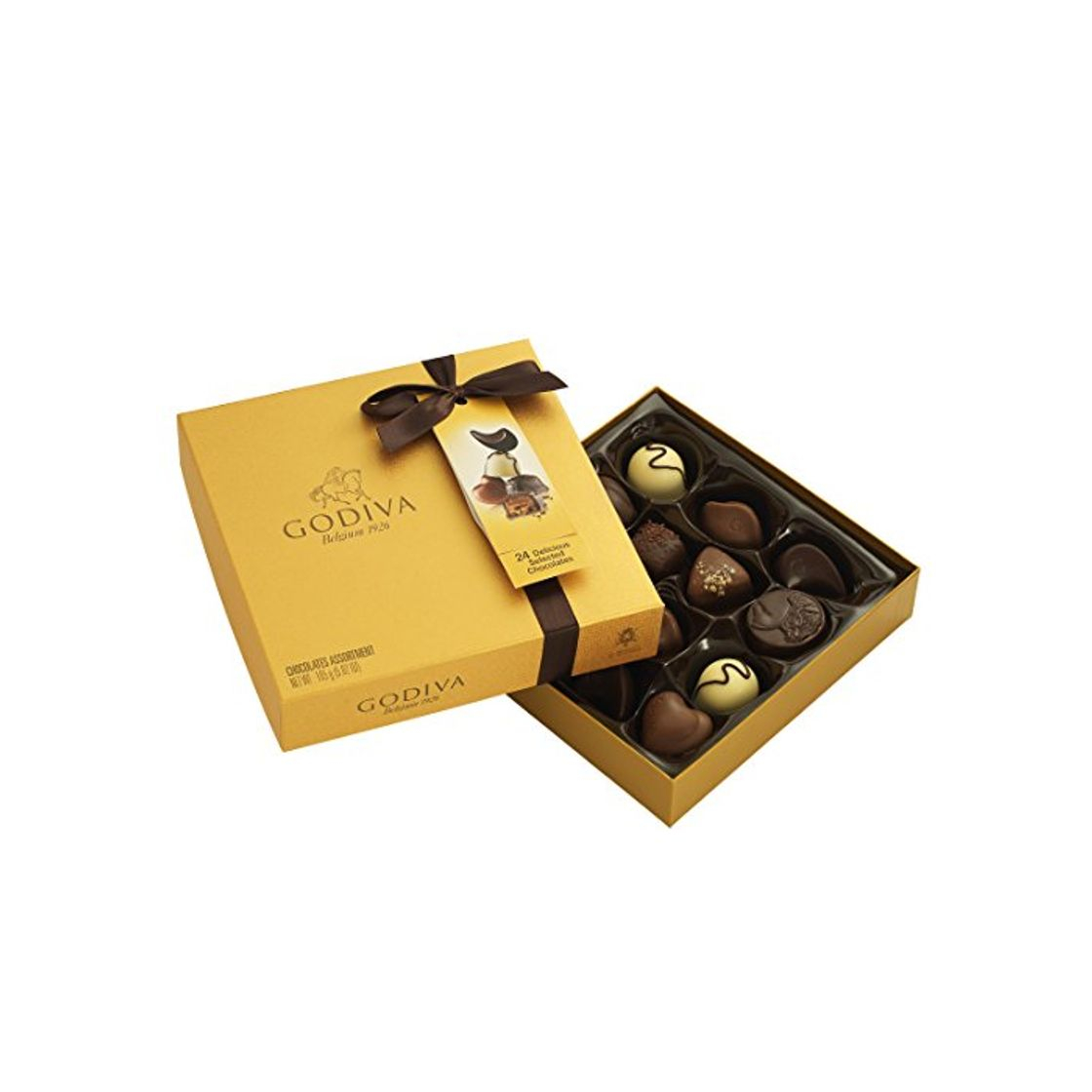 Productos Godiva, Gold Rigid Box bombones pralinés surtidos caja regalo 14 piezas, 165g