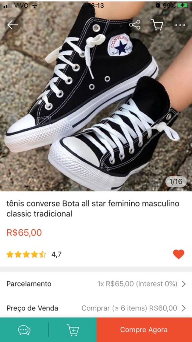 Moda All star Preto 