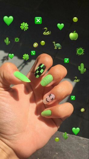 Unhas verde neon