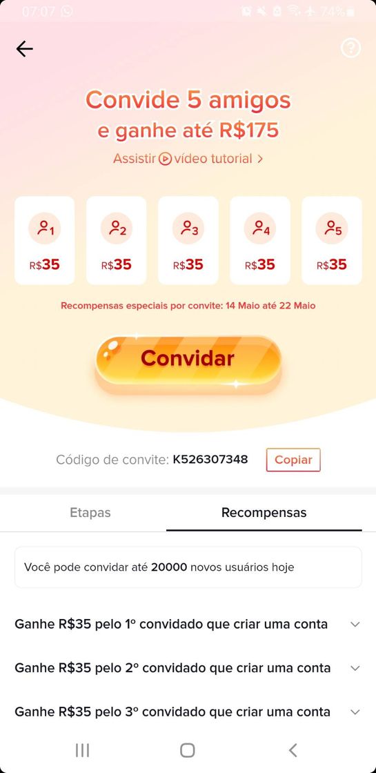 Fashion TIK TOK LITE 35$ POR INDICAÇÃO 