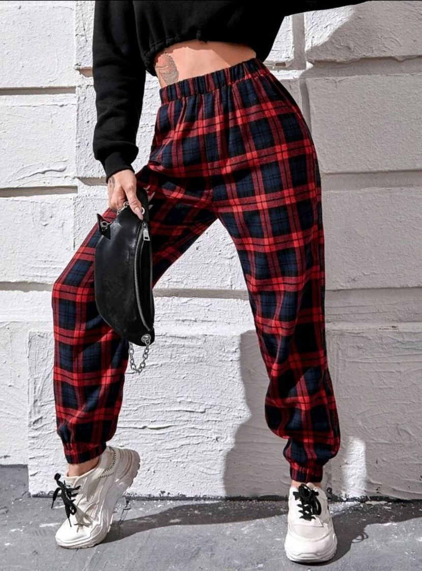 Social Calça xadrez ocasional