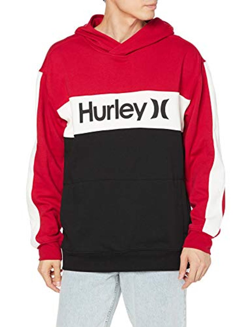 Fashion Hurley M Blocked Pullover Fleece, Gym Red, XL