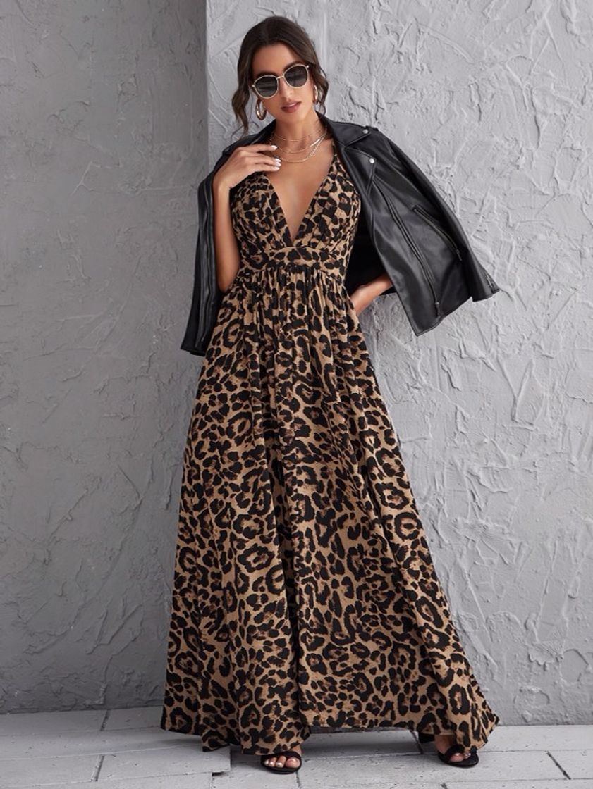 Moda Vestido sexy leopardo 