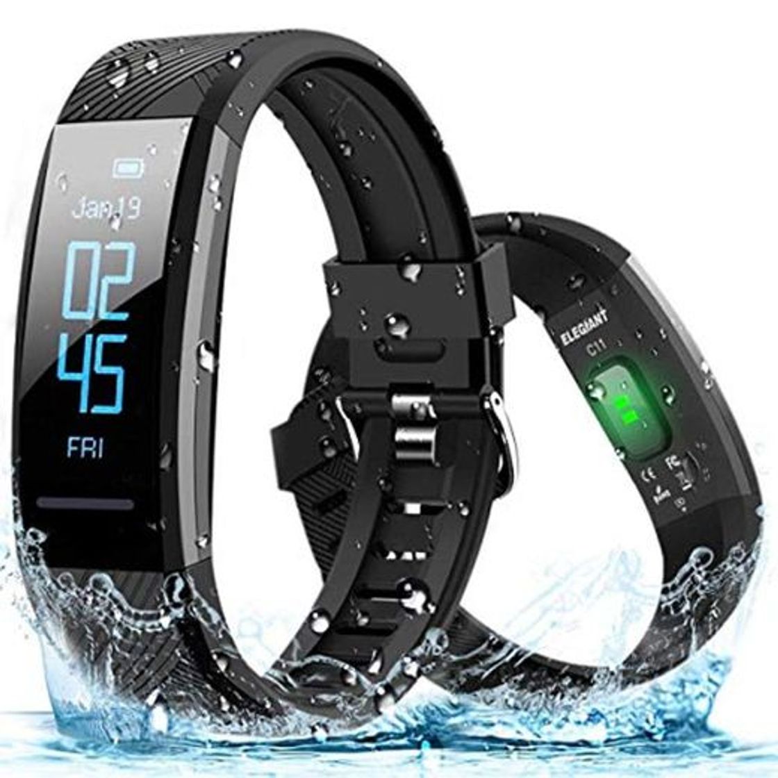 Electrónica ELEGIANT Pulsera de Actividad Inteligente Reloj Deportivo IP67 para Hombre Mujer con