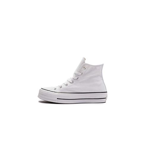 Converse Chuck Taylor CTAS Lift Hi, Zapatillas para Mujer, Blanco