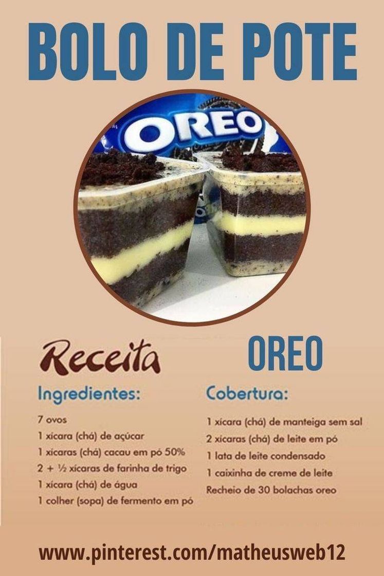 Moda Bolo de pote Oreo