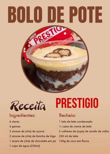 Bolo de pote de Prestígio