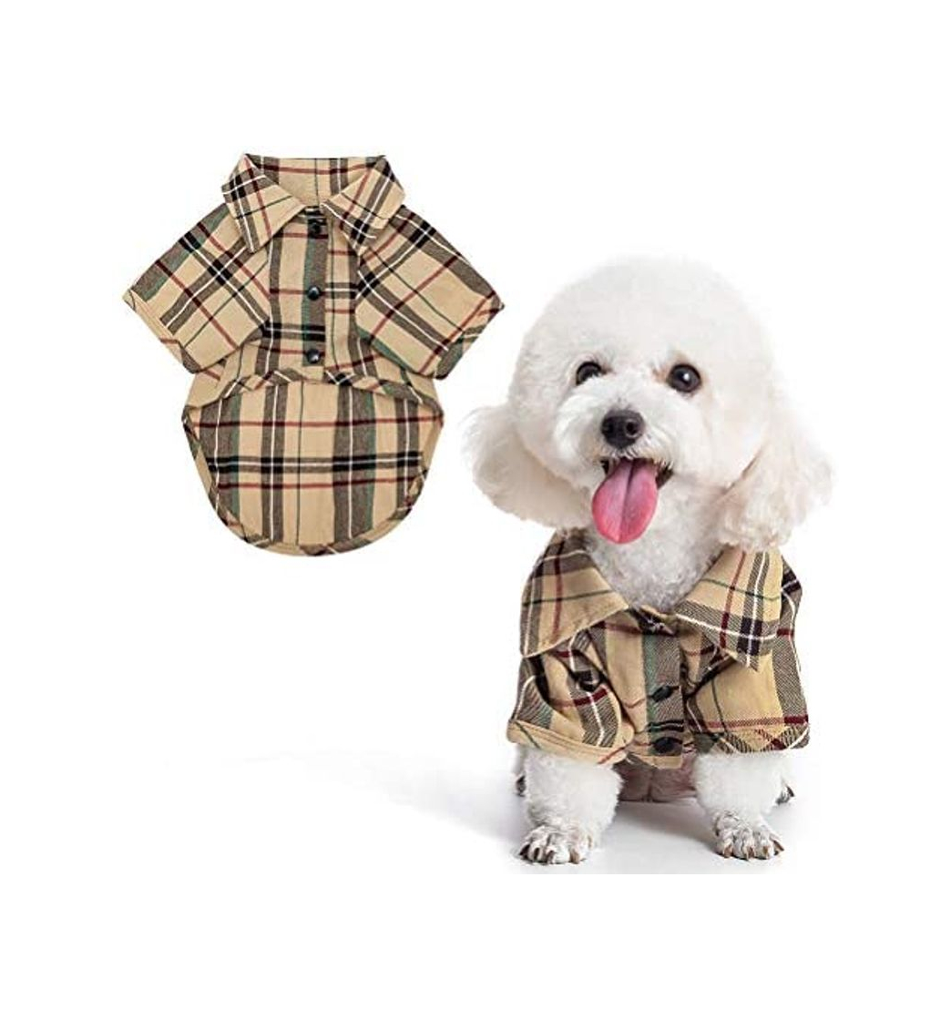 Social 🧡Camisa a cuadros para perro

