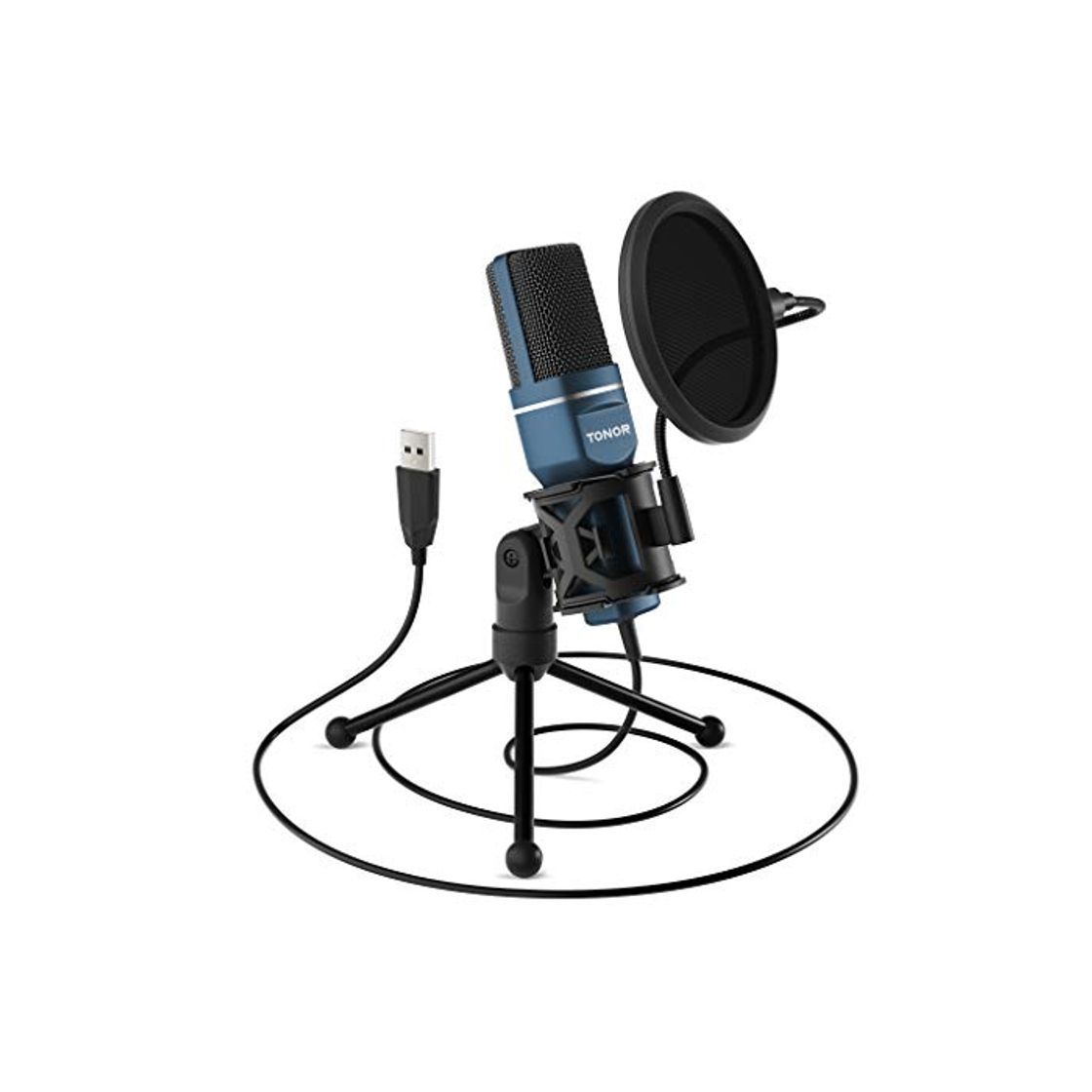 Social TONOR Micrófono PC Micrófono de Condensador Computadora USB Plug & Play con