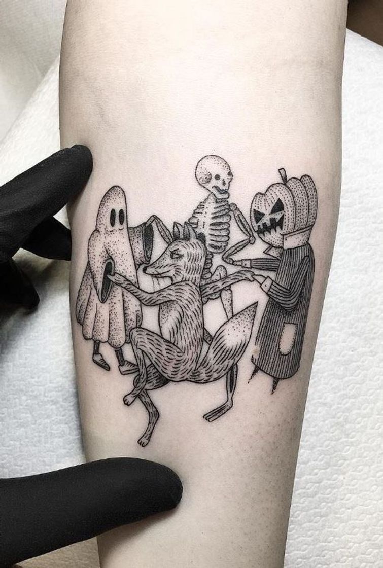 Fashion halloween tattoo idea 