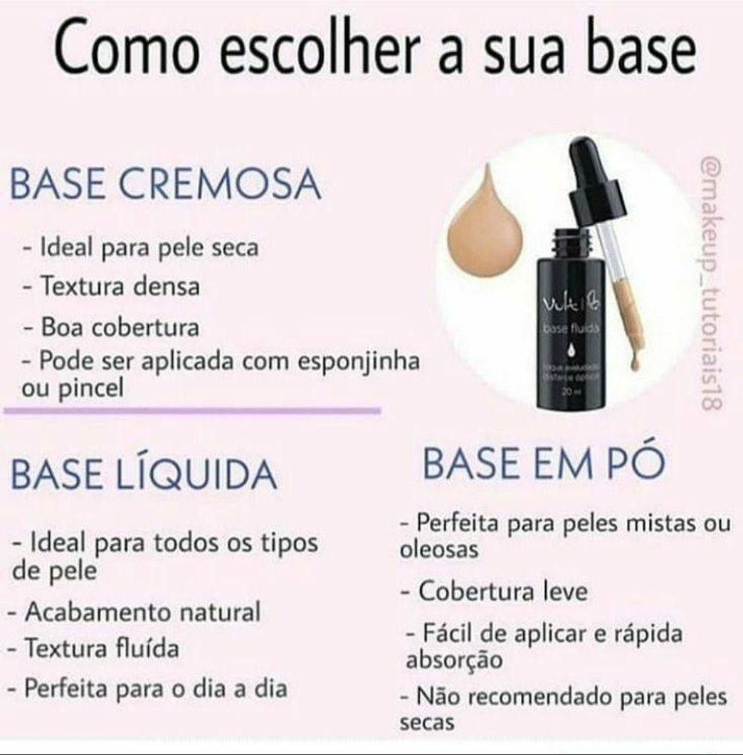 Moda Escolha da base ideal para você 