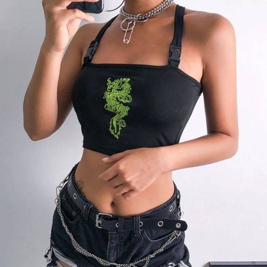 R$26 mais frete Gratis Cropped Dragão Verde