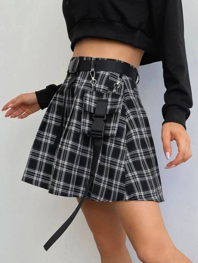 Plaid Flap Pocket Self Tie Skirt for Sale Australia