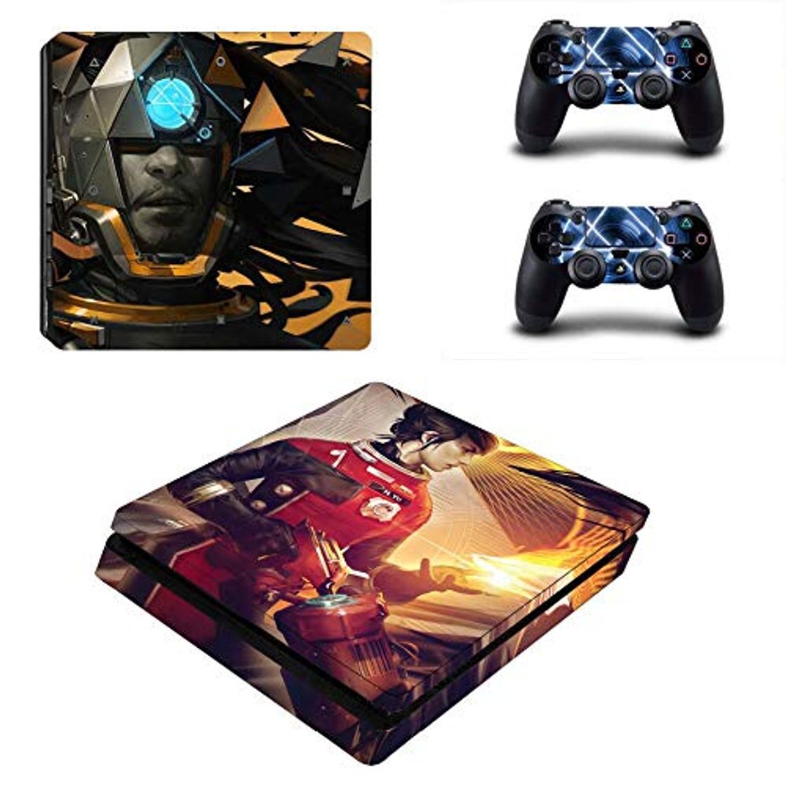 Social WANGPENG Game Prey Ps4 Slim Skin Pegatina para Playstation4 Consola Delgada Y 2 Controlador Ps4 Slim Skins Pegatina Vinilo