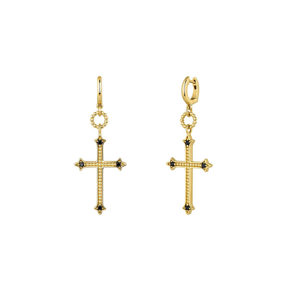 Social Pendientes cruz grande colgante espinelas oro