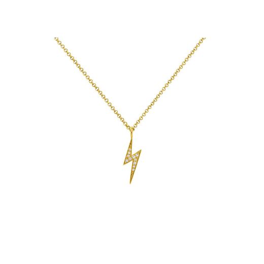 Gold topaz necklace with lightning bolt