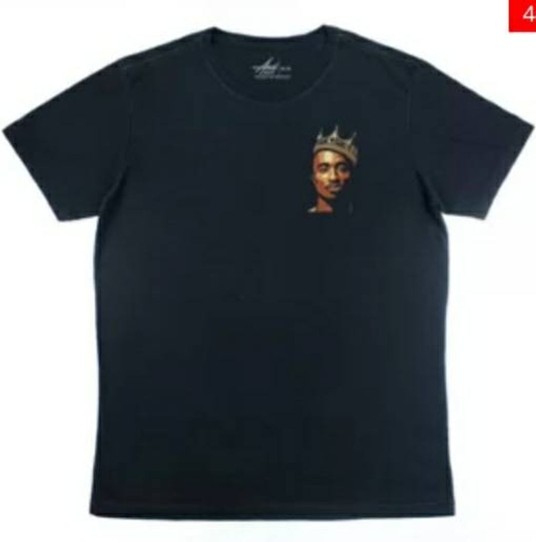 Fashion camiseta king tupac preta