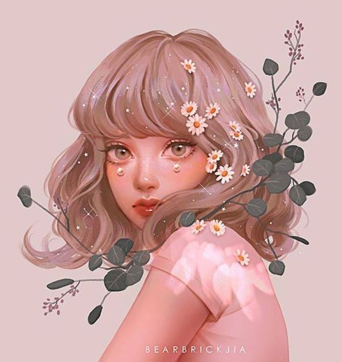 Art girl flower